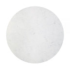 Table à manger Jerry de 54 pouces, plateau rond en imitation marbre, piedestal noir