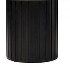 Table à manger Jerry de 54 pouces, plateau rond en imitation marbre, piedestal noir