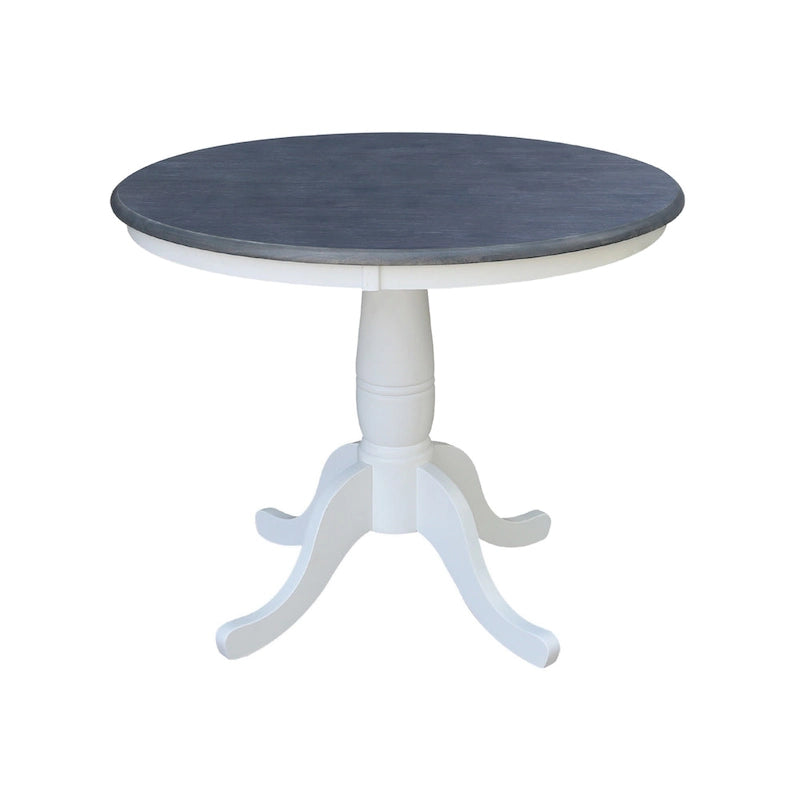 36 in Round Top Pedestal Dining Table with 4 X-back Dining Chairs