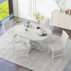 Ensemble de salle à manger fonctionnel rétro 5 pièces 1 table extensible