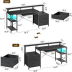 Bureau informatique 65 avec tiroir-classeur