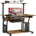 3 Tier Computer Desk with Printer Shelf