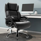 Black Adjustable Lumbar Support Metal Base High Back Office Chair with Wheels