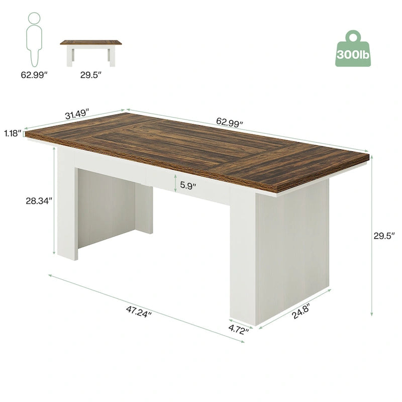 63 Large Computer Desk,Modern Executive Desk Home Office Desk Study Writing Desk