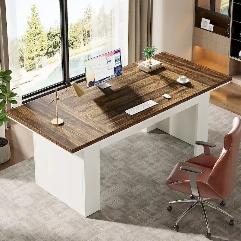 63 Large Computer Desk,Modern Executive Desk Home Office Desk Study Writing Desk
