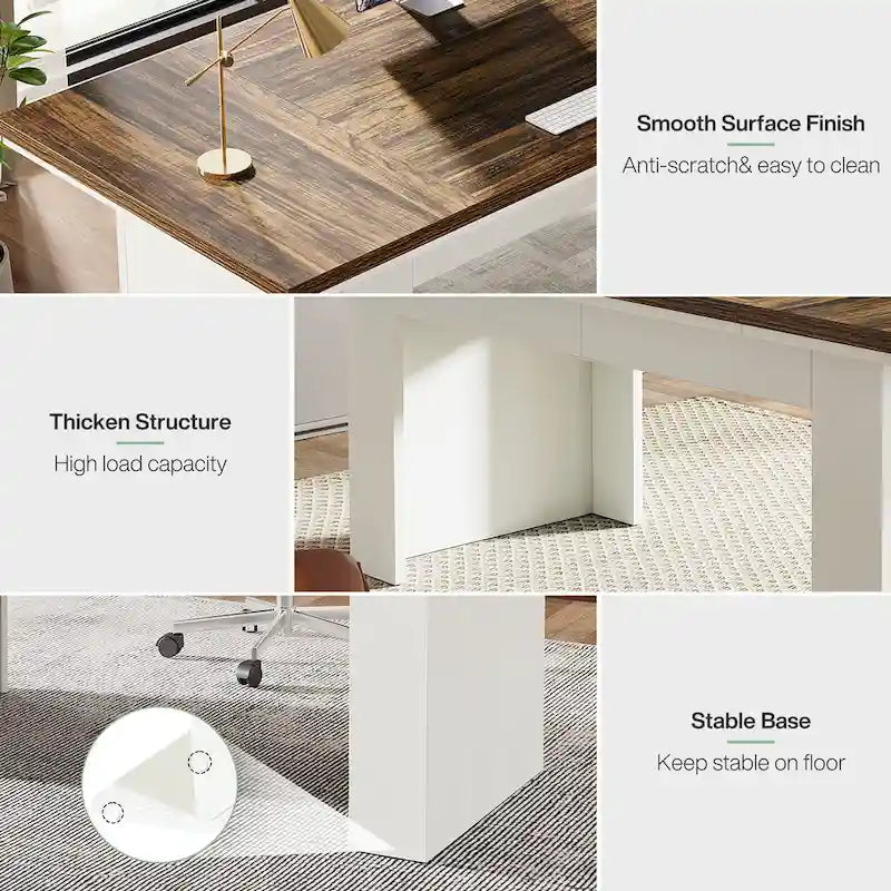 63 Large Computer Desk,Modern Executive Desk Home Office Desk Study Writing Desk