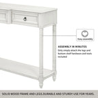 Table console avec tiroirs pour entrée, avec tiroirs saillants et longue étagère