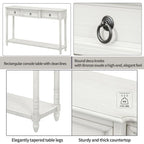Table console avec tiroirs pour entrée, avec tiroirs saillants et longue étagère