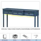 Table console avec tiroirs pour entrée, avec tiroirs saillants et longue étagère