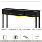 Table console avec tiroirs pour entrée, avec tiroirs saillants et longue étagère