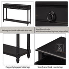 Table console avec tiroirs pour entrée, avec tiroirs saillants et longue étagère