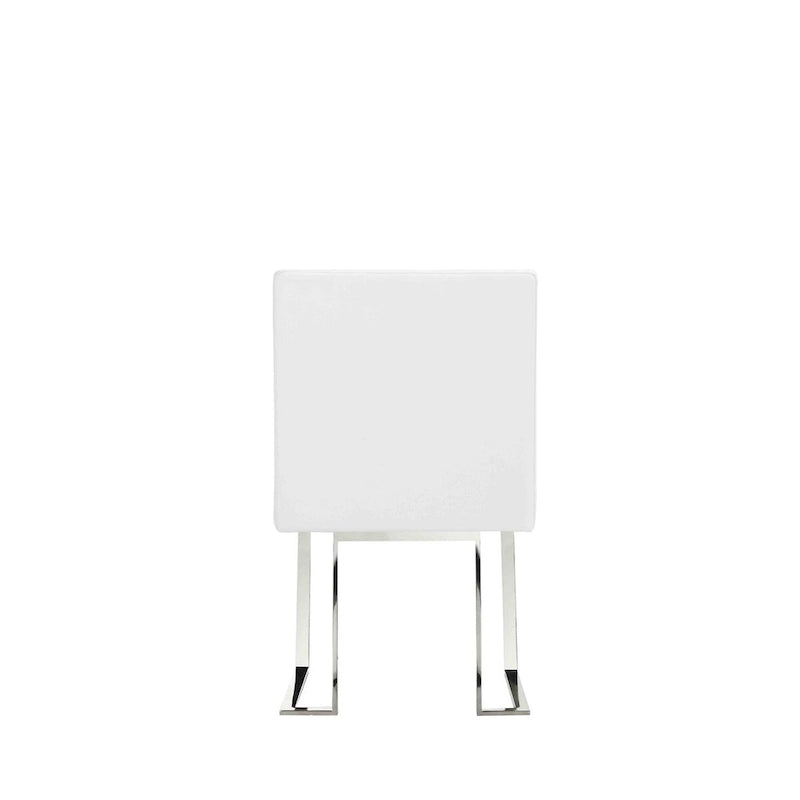Lot de 2 chaises de salle à manger Boly 19 pouces, piètement cantilever en acier chromé, blanc