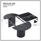 Solid Top Kitchen Oval Expandable Dining Table - N/A
