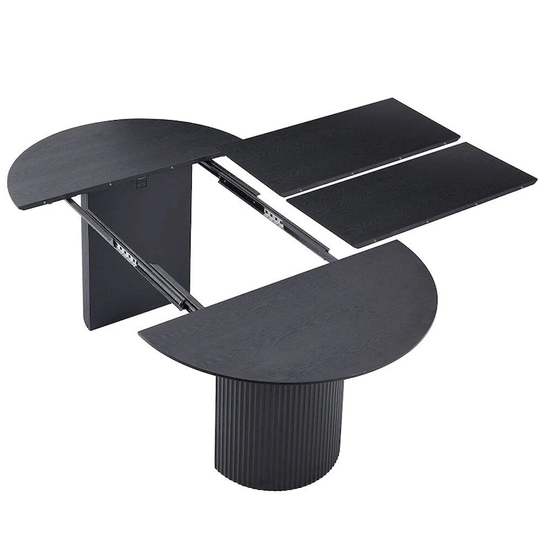 Table à manger ovale extensible avec plateau solide