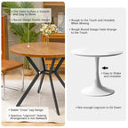 Table de salle à manger ronde Grondin de style ferme moderne de 38,6 po avec plateau en MDF de 1,18 po d'épaisseur et pieds croisés en métal sur piédestal.