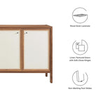 Capri 65 buffet en bois grainé avec rangement
