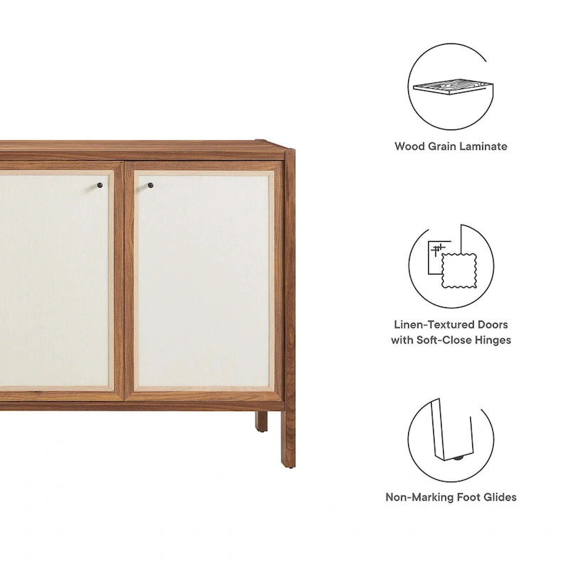 Capri 65 buffet en bois grainé avec rangement