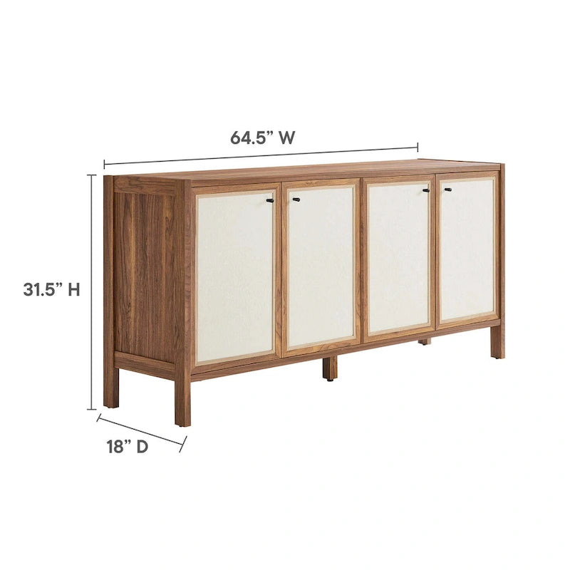 Capri 65 buffet en bois grainé avec rangement