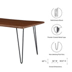 Table à manger rectangulaire en bois d'acacia massif Ardor 60