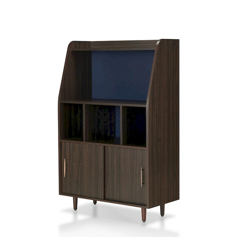 Buffet Mellix contemporain marron multi-rangements Furniture of America