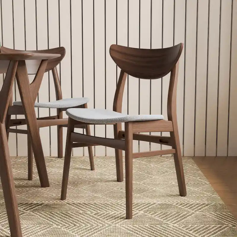 Furniture of America Beck Mid-century Walnut Padded Dining Chairs (Set of 2)
