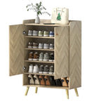 Meuble à chaussures moderne Anmytek 20 paires, étagère à chaussures à 6 niveaux avec portes et étagères réglables