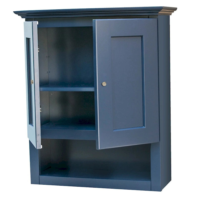 Meuble haut de salle de bain bleu shaker - 21x26