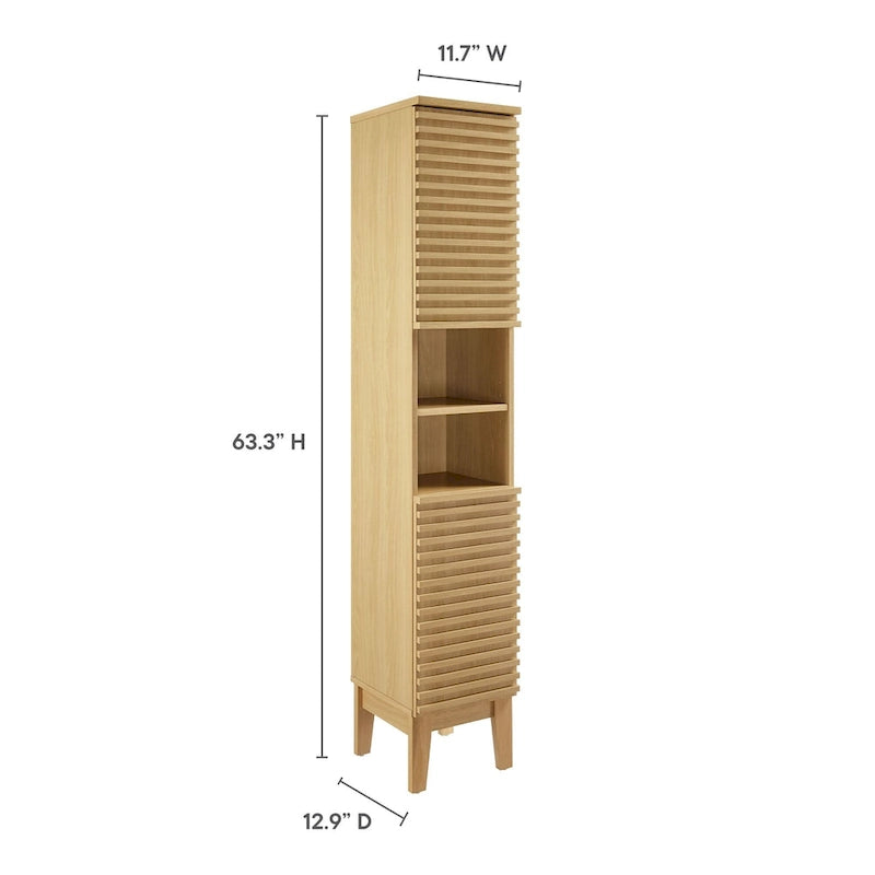 Meuble de rangement haut et étroit pour salle de bain