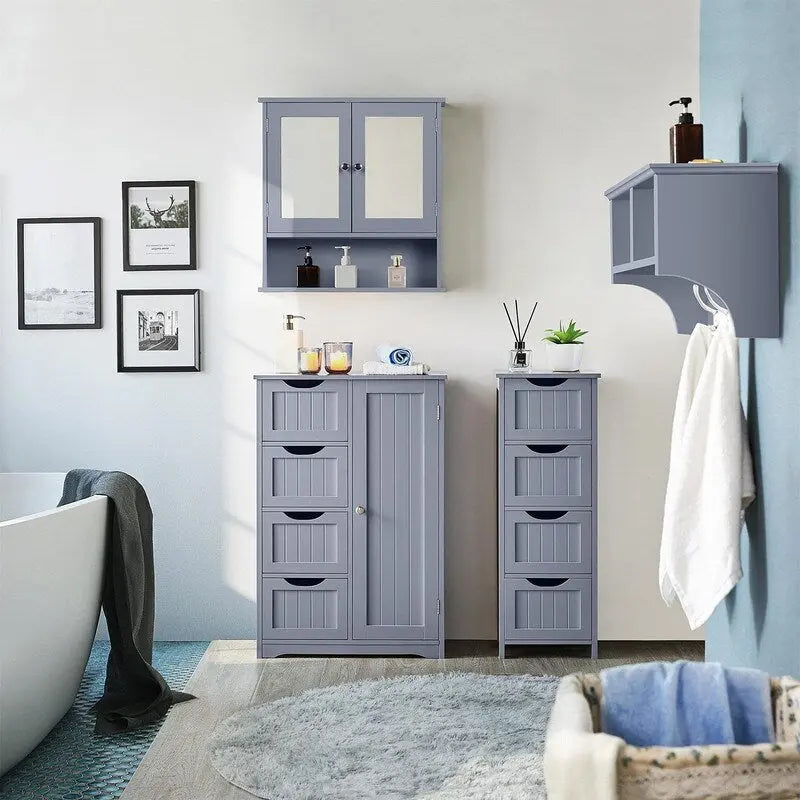 Meuble bas de salle de bain en bois - 13P x 22L x 32H