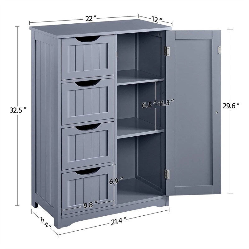 Meuble bas de salle de bain en bois - 13P x 22L x 32H