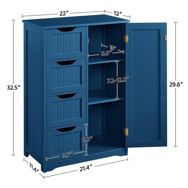 Meuble bas de salle de bain en bois - 13P x 22L x 32H