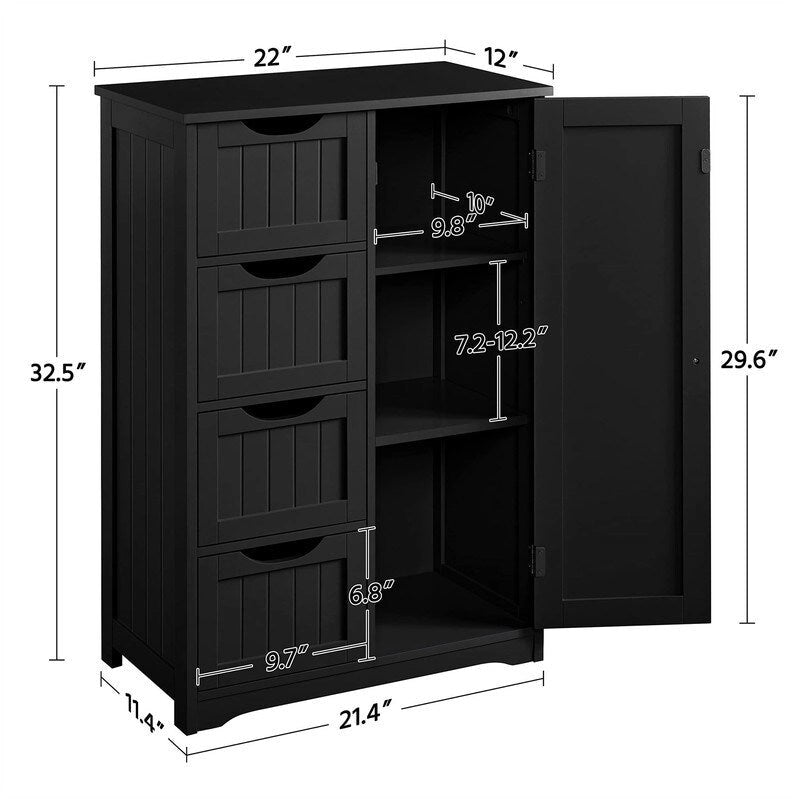 Meuble bas de salle de bain en bois - 13P x 22L x 32H