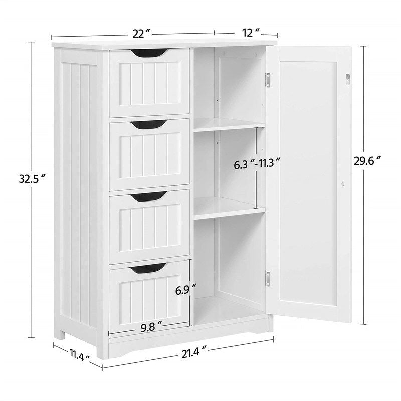 Meuble bas de salle de bain en bois - 13P x 22L x 32H