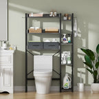 31 W Over the Toilet Storage Shelf with 2 Drawers and 4 Hooks for Restroom and Laundry