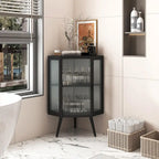 22.25 Floor Corner Cabinet with Glass Door & Adjustable Shelf