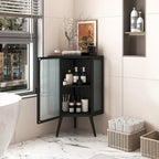 22.25 Floor Corner Cabinet with Glass Door & Adjustable Shelf