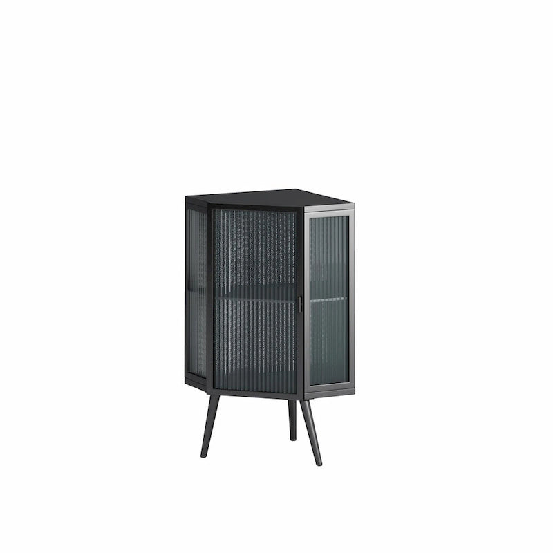 22.25 Floor Corner Cabinet with Glass Door & Adjustable Shelf