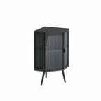 22.25 Floor Corner Cabinet with Glass Door & Adjustable Shelf
