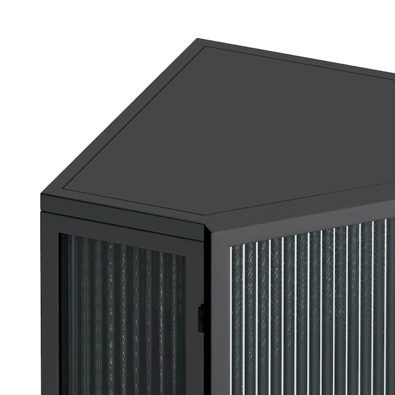 22.25 Floor Corner Cabinet with Glass Door & Adjustable Shelf