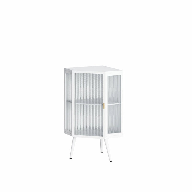 22.25 Floor Corner Cabinet with Glass Door & Adjustable Shelf