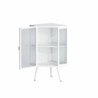 22.25 Floor Corner Cabinet with Glass Door & Adjustable Shelf