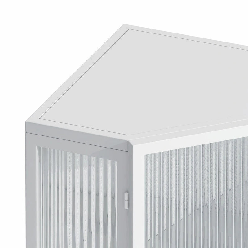 22.25 Floor Corner Cabinet with Glass Door & Adjustable Shelf