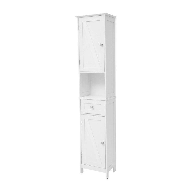 Colonne de rangement de salle de bain autoportante avec étagères