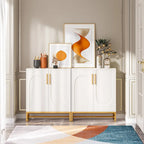 Sideboard Buffet Cabinet with Storage, Modern 4 Doors Buffets with Adjustable Shelf for Living Room Kitchen Dining Room Hallway