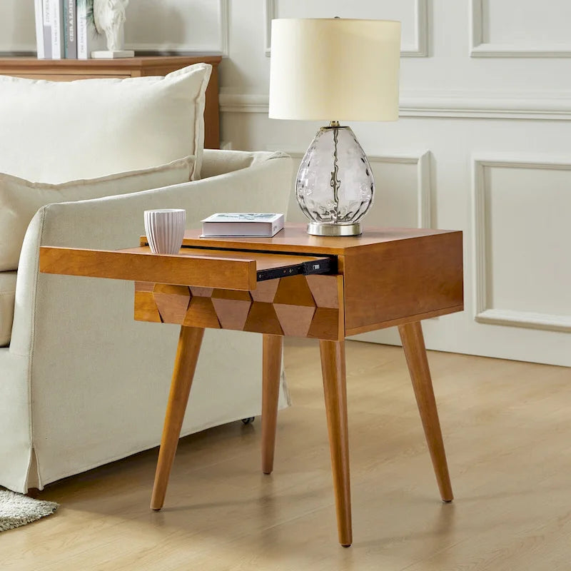 Table d'appoint mi-siècle moderne Julian avec station de charge par HULALA HOME