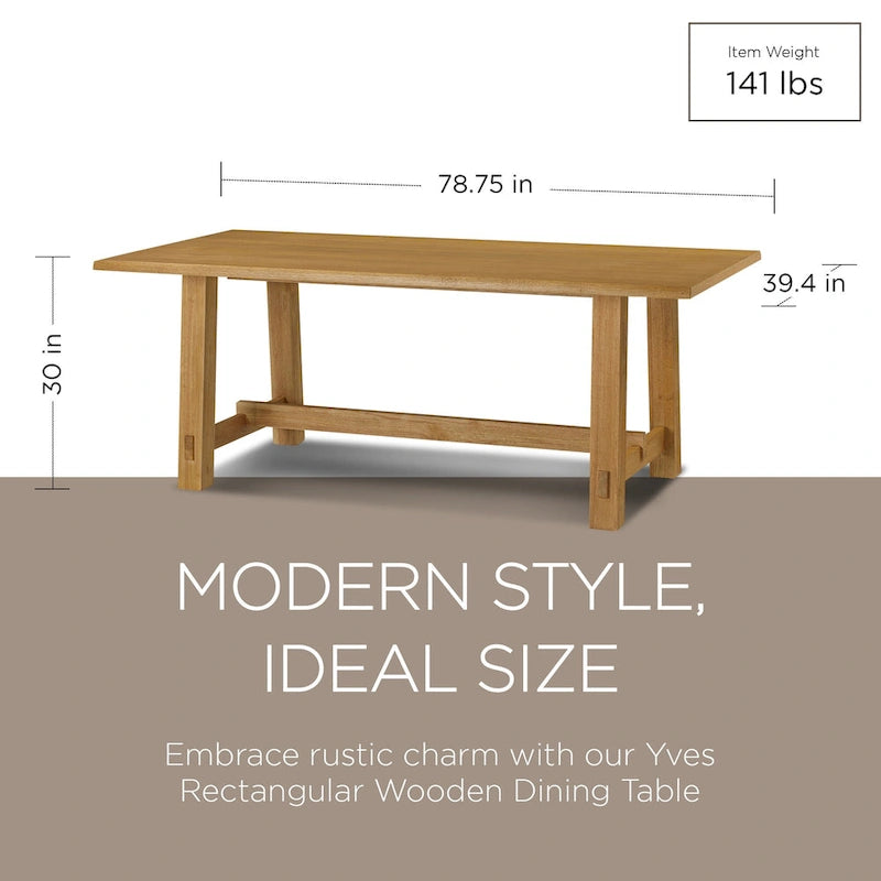 Table de salle à manger rectangulaire en bois Maven Lane Yves au fini noir vieilli
