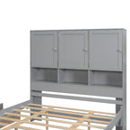 Lit plateforme Queen Size avec tête de lit de rangement et 4 tiroirs