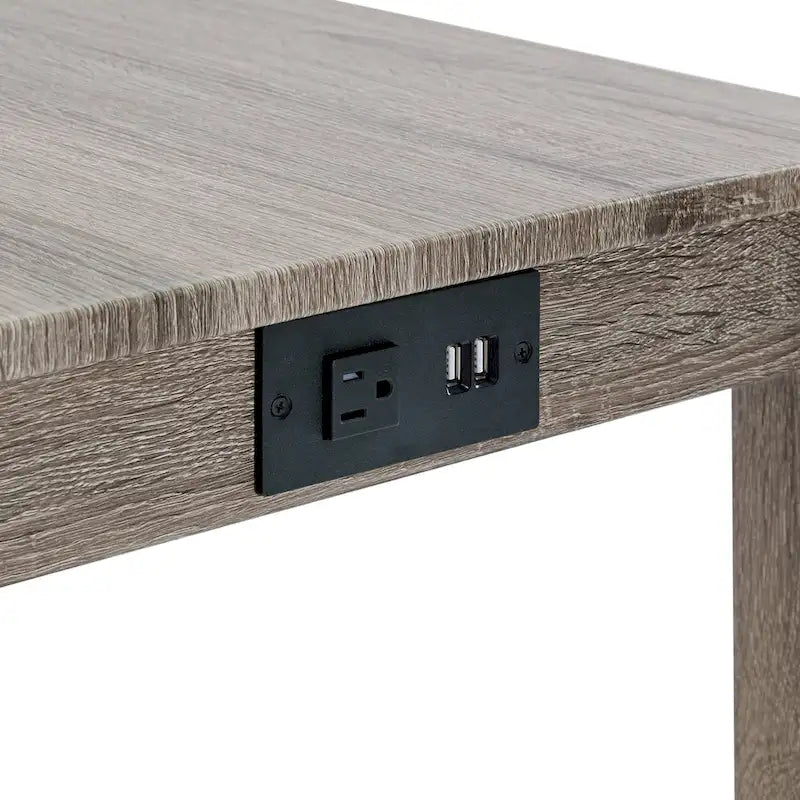 Ensemble table de bar et 8 tabourets hauts avec prises électriques intégrées