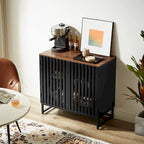 Meuble de rangement vintage à lattes rayé avec étagère réglable