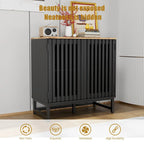 Meuble de rangement vintage à lattes rayé avec étagère réglable